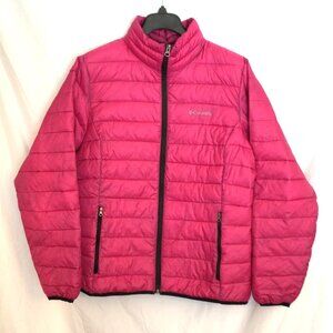 Columbia Pink Lightweight Puffer Jacket Women’s Large Zip Up Coat